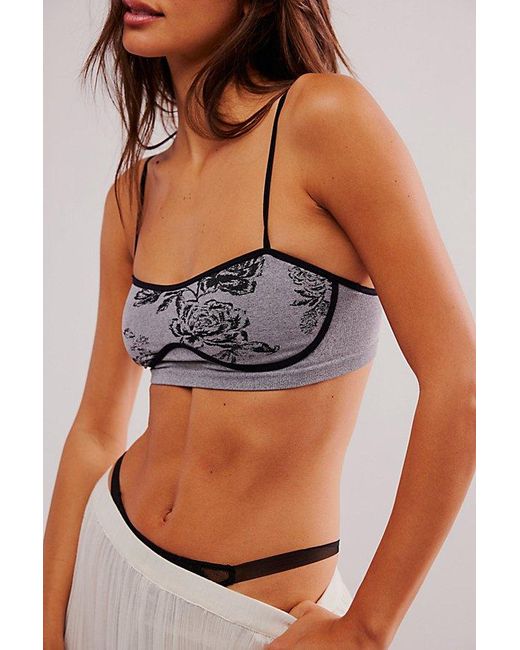 Intimately By Free People Black Rosey Seamless Bralette