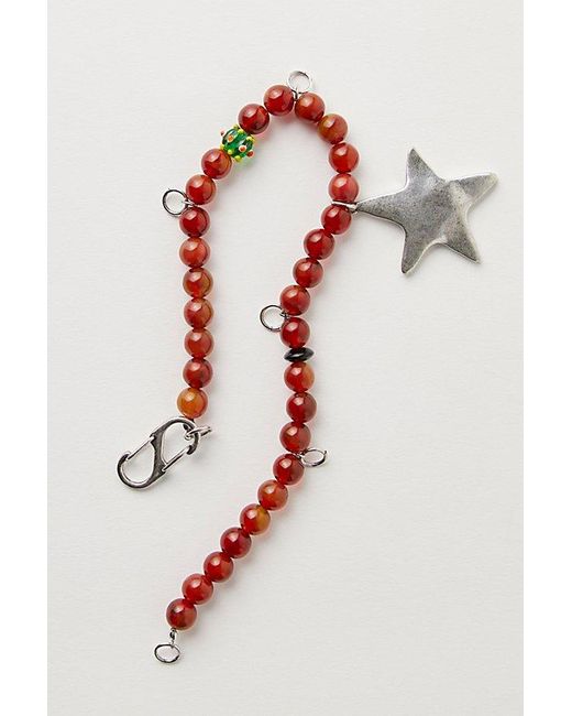 Free People Orange Beaded Necklace Bag Charm