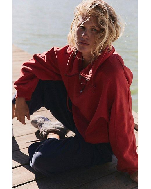 Fp Movement Red Finish Line Half Zip
