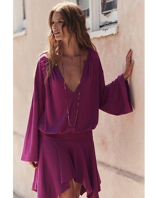 free-est Purple Good Feels Aiyana Mini Dress By