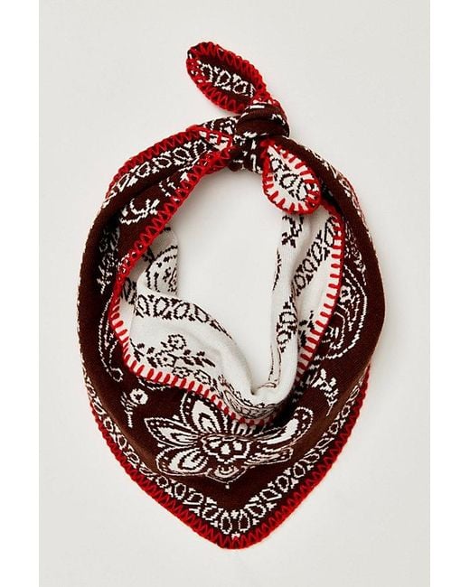 Free People Brown Carmen Knitted Triangle Bandana