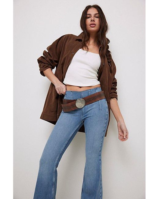 Free People Blue We The Free Keira Pull-On Flare Jeans