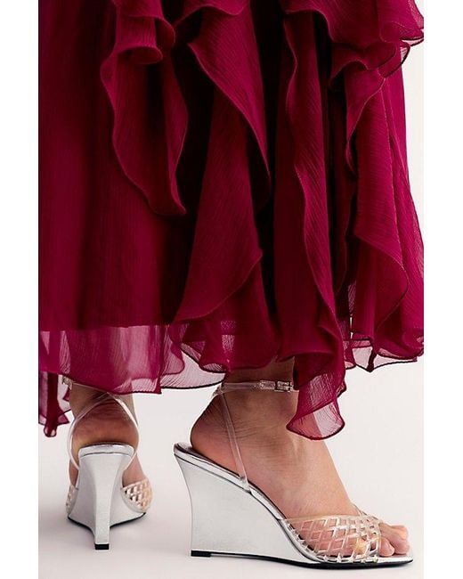 Jeffrey Campbell Red Marbella Jelly Wedges By