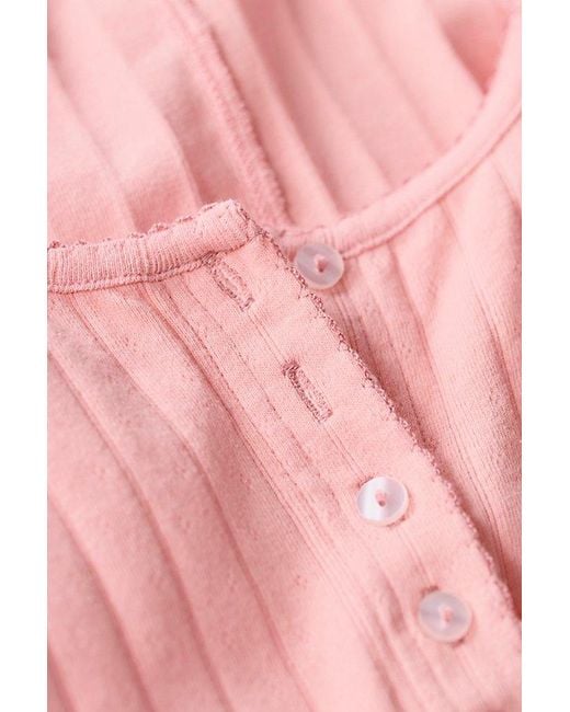 Intimately By Free People Pink End Game Pointelle Long Sleeve