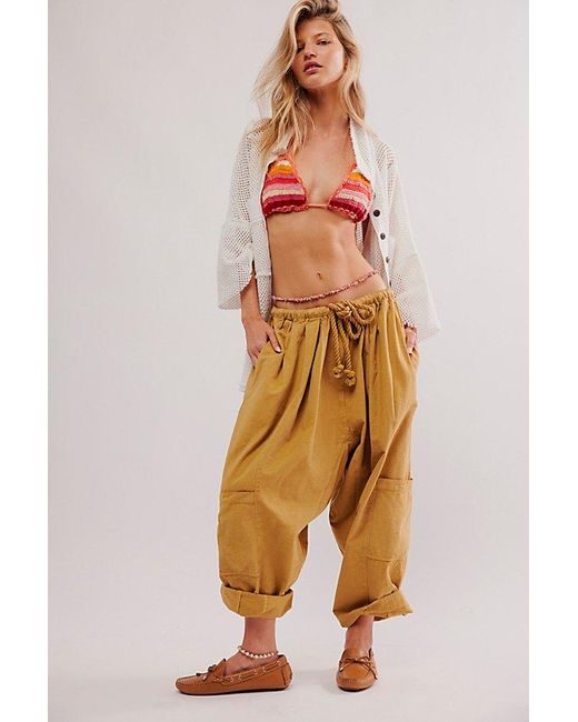 Free People Green Kahlani Harem Pull-on Trousers