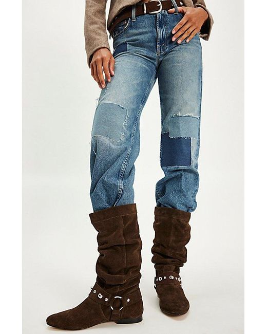 Free People Blue Half Moon Slouch Boots