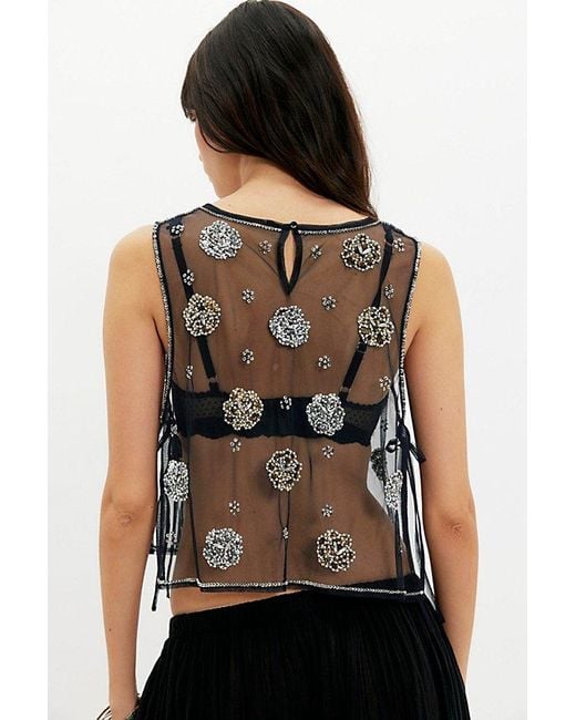 Free People Black Midnight Sequin Tank Top