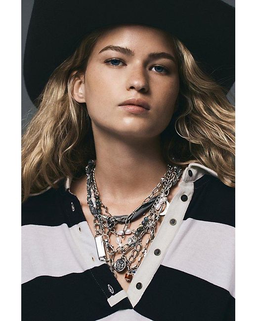 Free People Blue Risktaker Choker