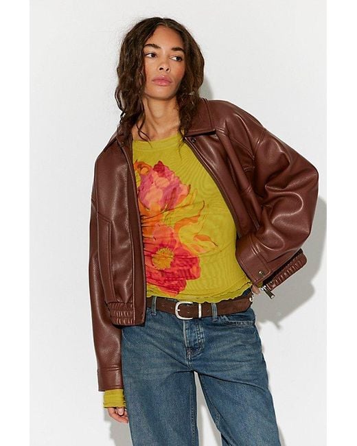 Free People Yellow Lilly Printed Long Sleeve Top