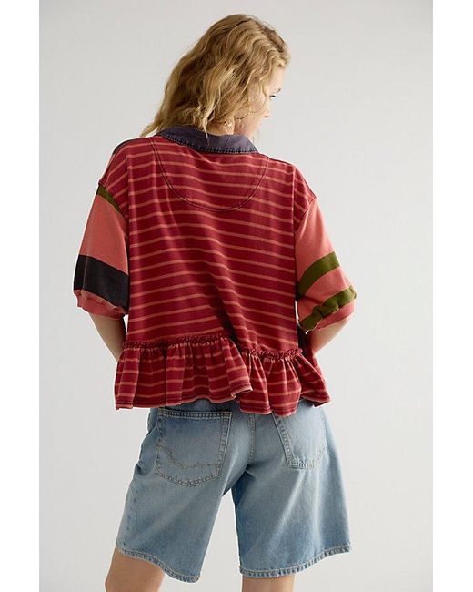 Free People Red Harbor Stripe Top
