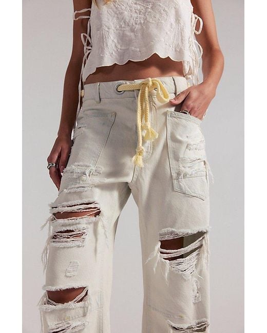 Free People Multicolor Moxie Pull-On Barrel Jeans