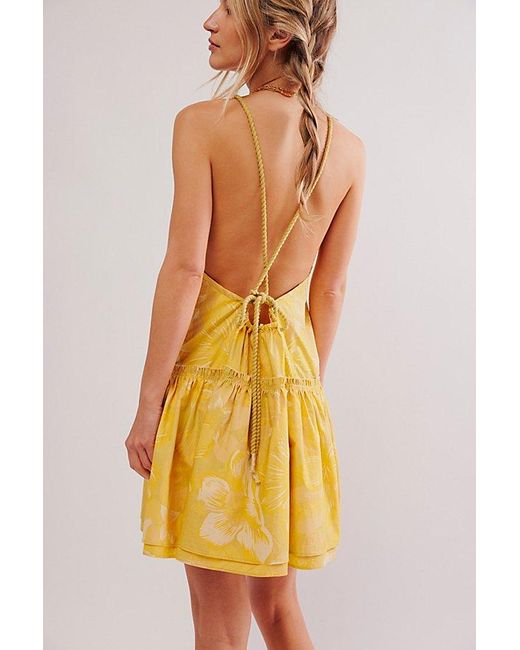 Free People Deserted Island Mini Dress in Yellow | Lyst