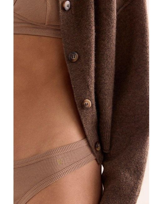 Nudea Brown The Organic Cotton Dipped Thong 2 Pack