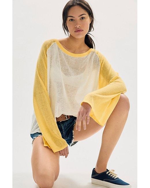 Free People Multicolor Go Team Fine Gauge Sweater