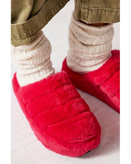 Free People Red It's A Vibe Platform Slippers