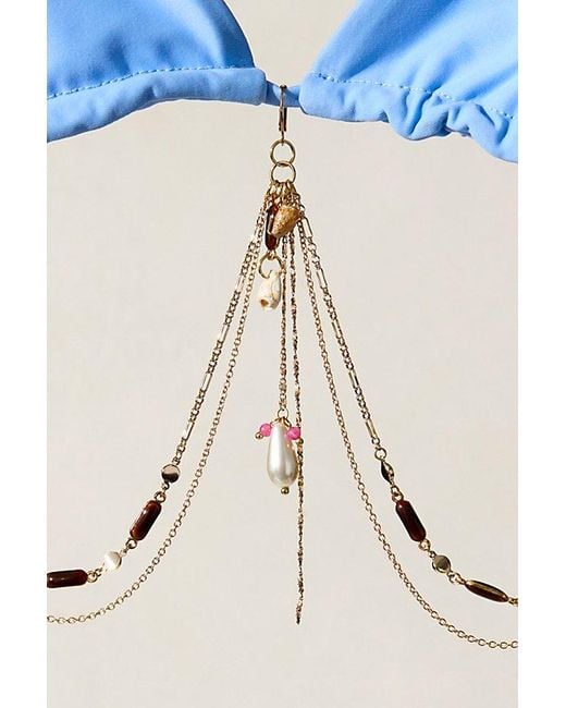 Free People Blue Alfi Bikini Chain