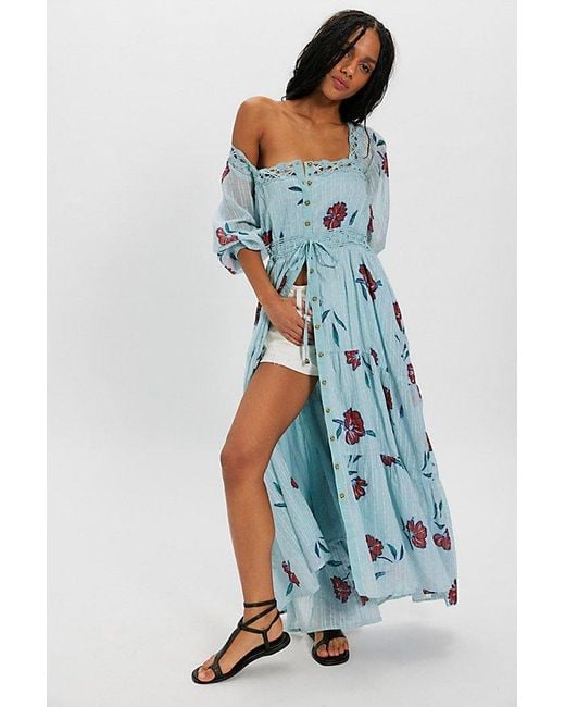 Free People Multicolor Morning Meadows Long-Sleeve Maxi Dress