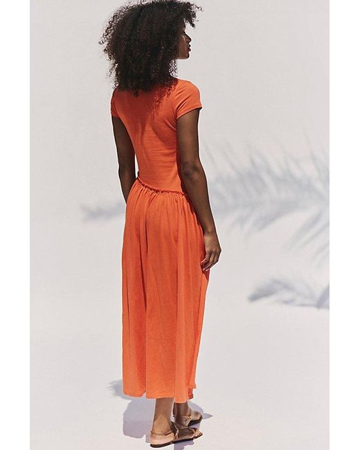 free-est Orange Katerina Midi Dress By