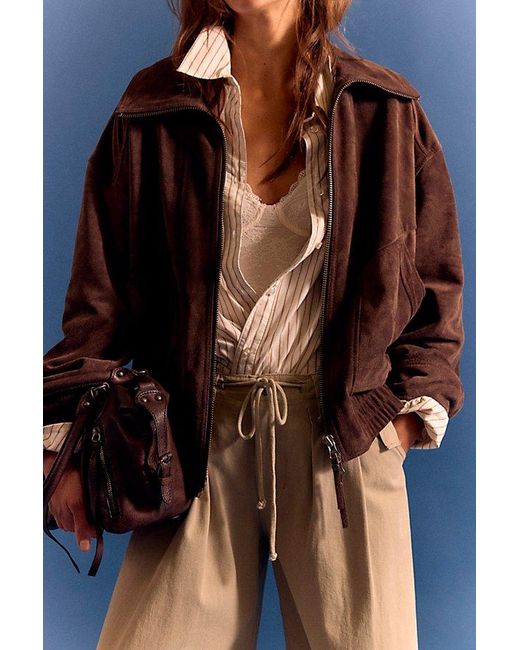 Free People Brown Desert Moon Suede Jacket
