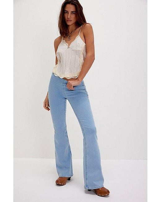 Free People Blue We The Free Penny Pull-On Flare Jeans