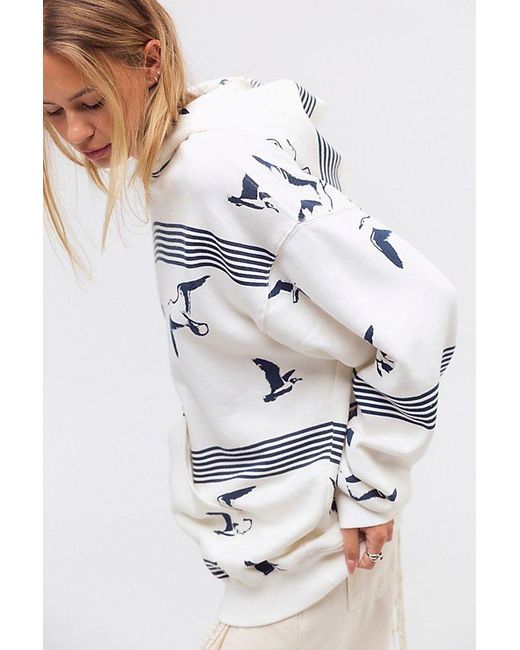 Free People Gray It's A Vibe Printed Hoodie