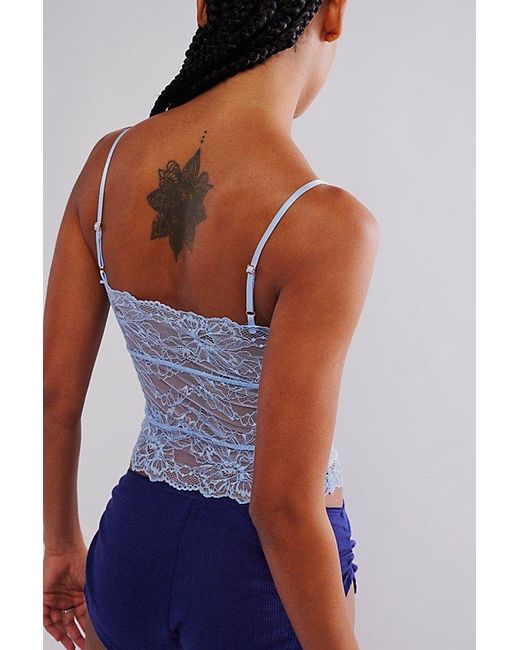 Free People Blue Lacey Essential Cami