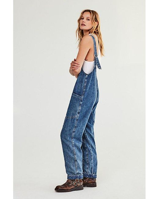 Free People Blue We The Free High Roller Jumpsuit
