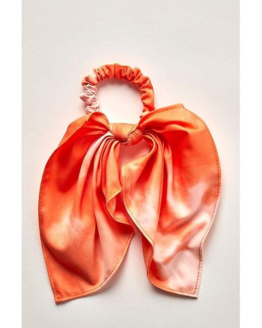 Free People Orange Tied Together With A Smile Scrunchie