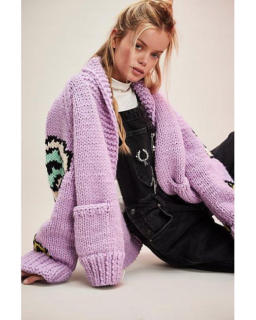 GOGO Sweaters Pink Gogo Flower Sweater Jacket By