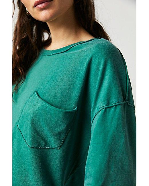 Free People Green Fade Into You Tee At Free People In Mermaid, Size: Xs
