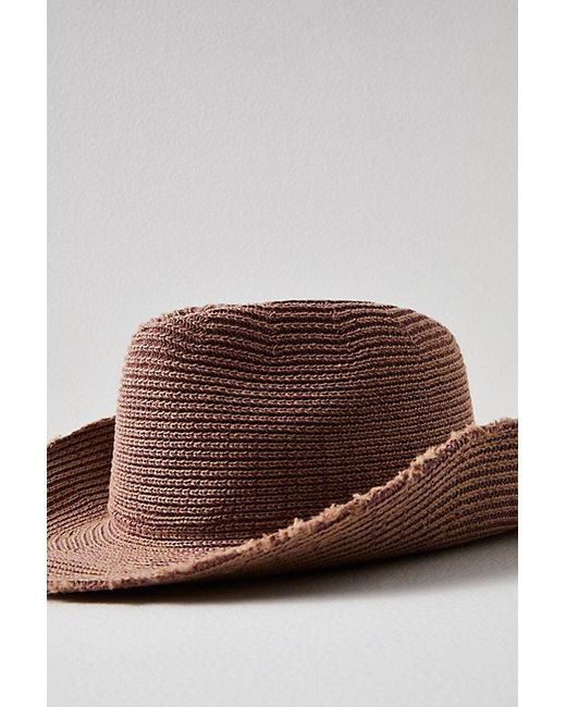 Free People Brown Dylan Distressed Cowboy Hat