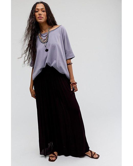 Free People Gray Rex Oversized Cotton Tee