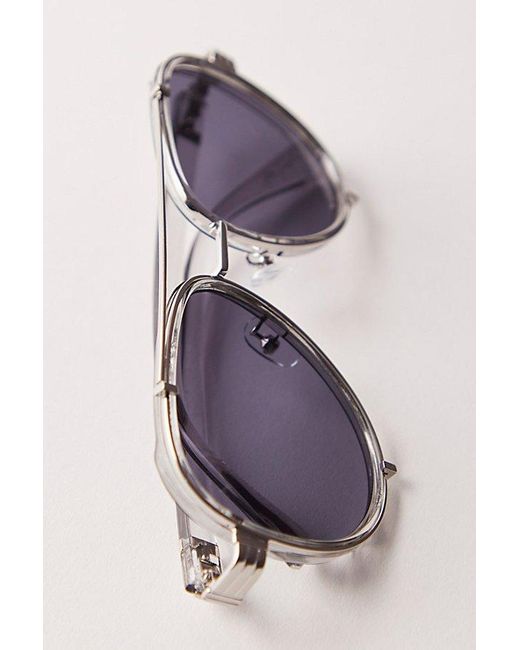 Free People Purple Wesley Oversized Aviator Sunglasses