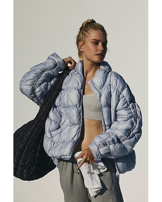 Fp Movement Blue Quilted Glossy Packable Puffer Jacket