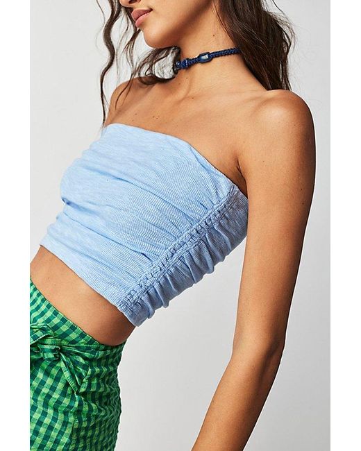 Free People Boulevard Tube Top At In Blue Vista, Size: Xs