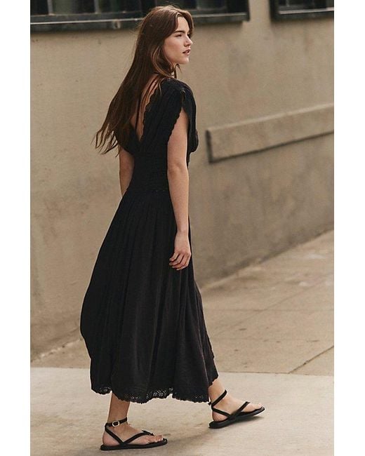 Free People Blue Swimming Across The Sky Midi Dress