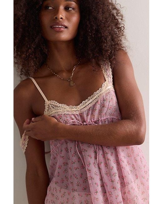 Intimately By Free People Brown Cala Luna Mini Slip Dress By