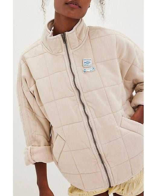 Free People Natural Dolman Quilted Knit Jacket