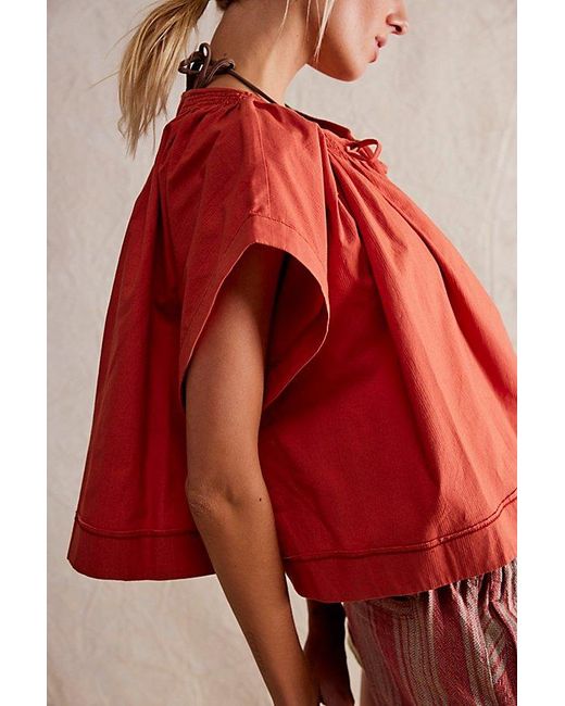Free People Red Front To Back Top At Free People In Rad Mango, Size: Xs