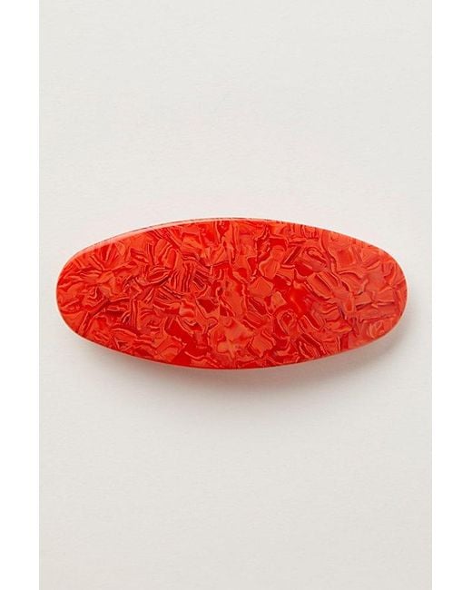 Machete Red Jumbo Oval Barrette