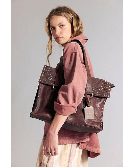 Free People Brown Shay Stud Tote