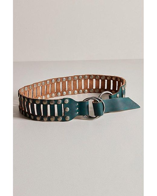 Free People Blue Calgary Belt At Free People In Hunter Green, Size: S/m