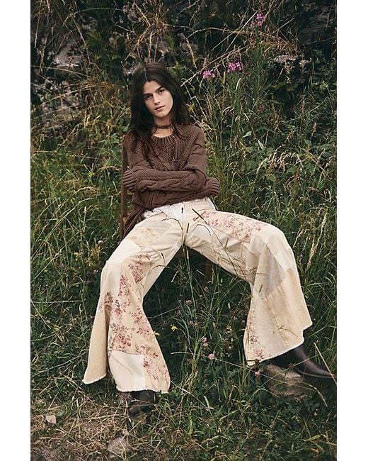 Free People Natural Savannah Patchwork Pants