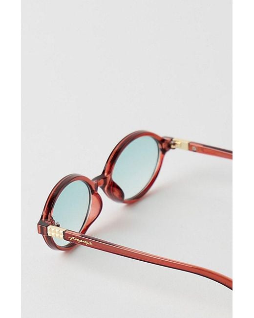 Free People Brown Oh Hello Rounded Oval Sunglasses
