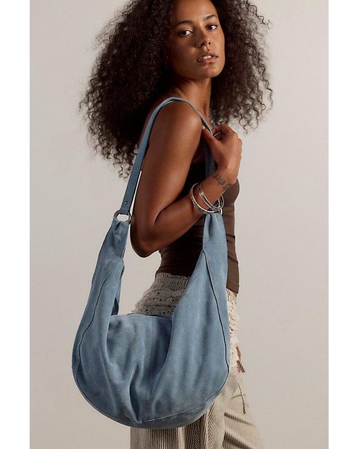 Free People Blue Roma Suede Tote Bag