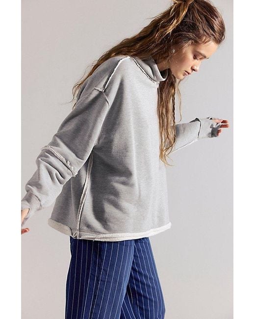 Free People Gray Anna Turtleneck