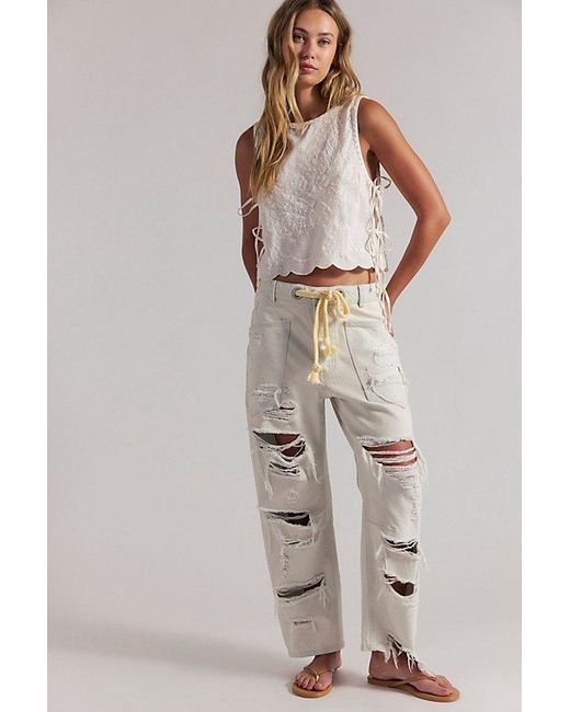 Free People Multicolor Moxie Pull-On Barrel Jeans