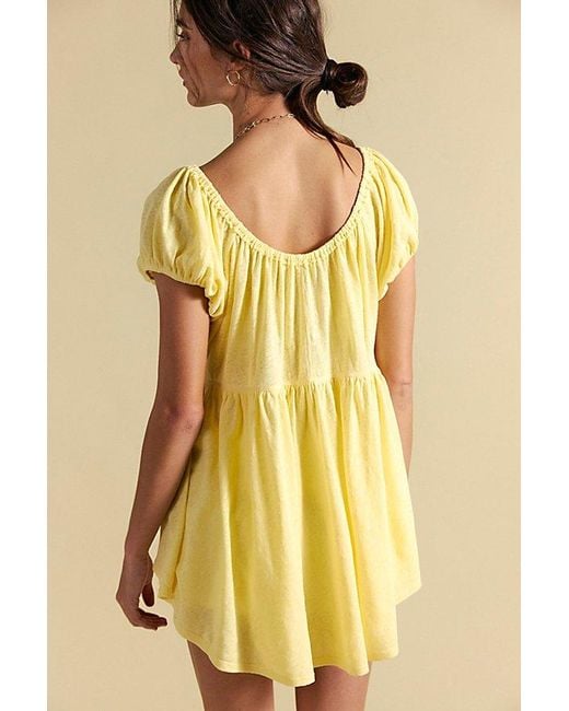 Free People Yellow Bella Babydoll Top