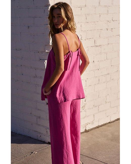 free-est Pink Sightseer Linen Co-ord
