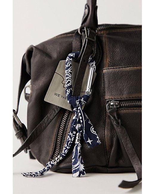 Free People Black Bandana Carabiner Bag Charm